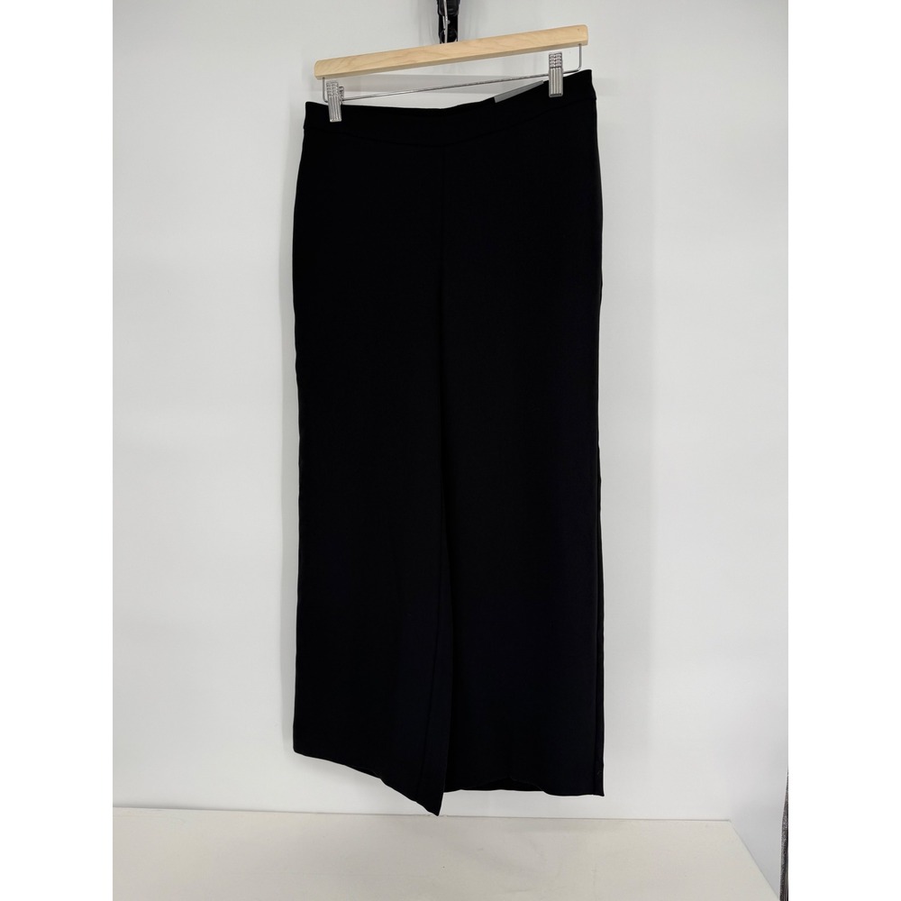 Chicos Black Wide Leg Pull On Pants Comfort Stretch Womens Sz 0P US Sz 4P